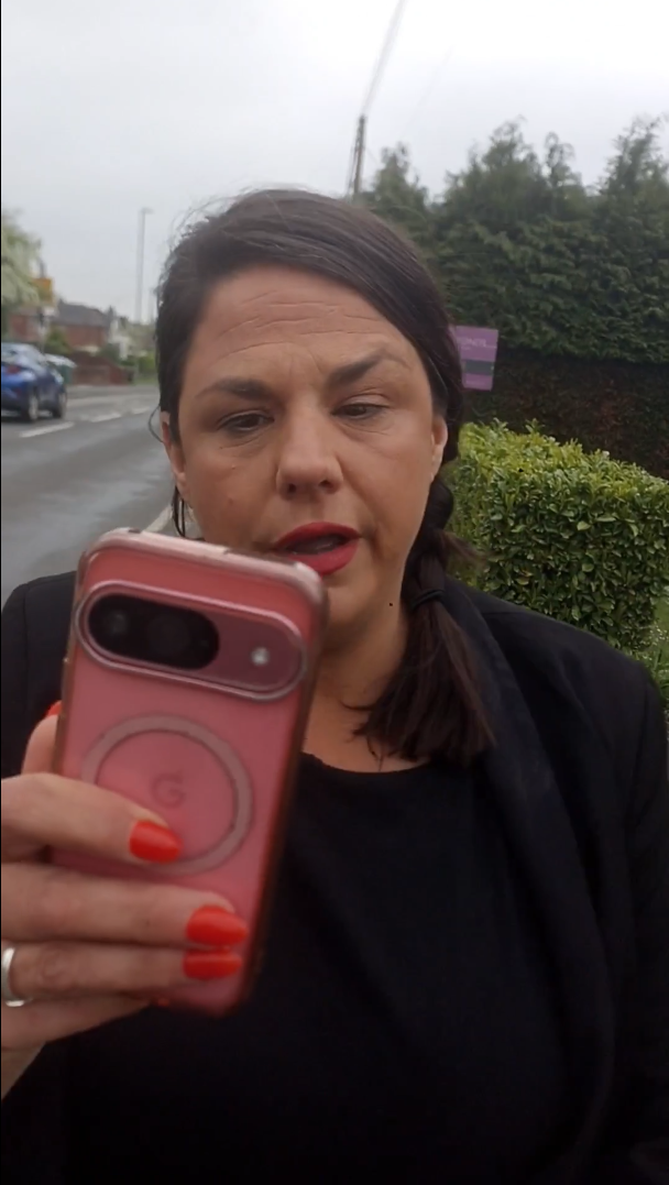 Lucy Morgan at 3:19 on the video as she continues to follow her victim, despite me repeatedly asking to "stop following me"
