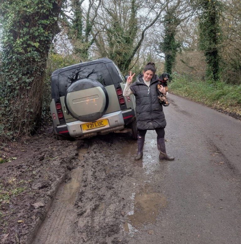 Luci Morgan, of the Luci Morgan Estate Agency Stuck in mud